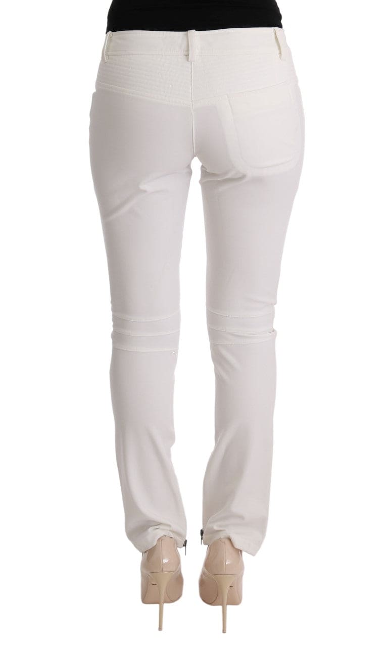 Ermanno Scervino Pantalon chic en coton blanc coupe slim