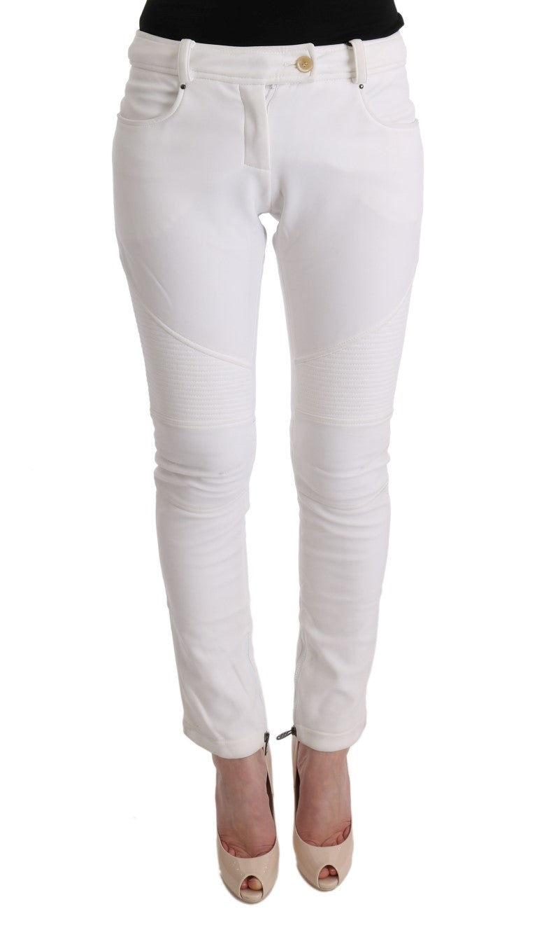 Ermanno Scervino Pantalon chic en coton blanc coupe slim