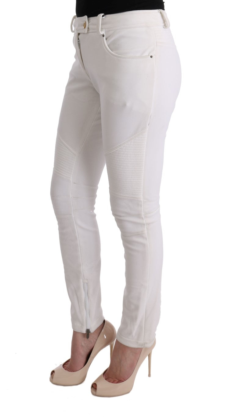 Ermanno Scervino Pantalon chic en coton blanc coupe slim