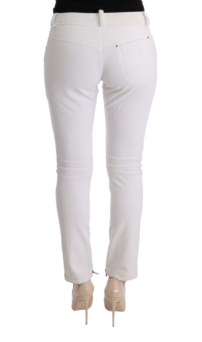 Ermanno Scervino Pantalon chic en coton blanc coupe slim