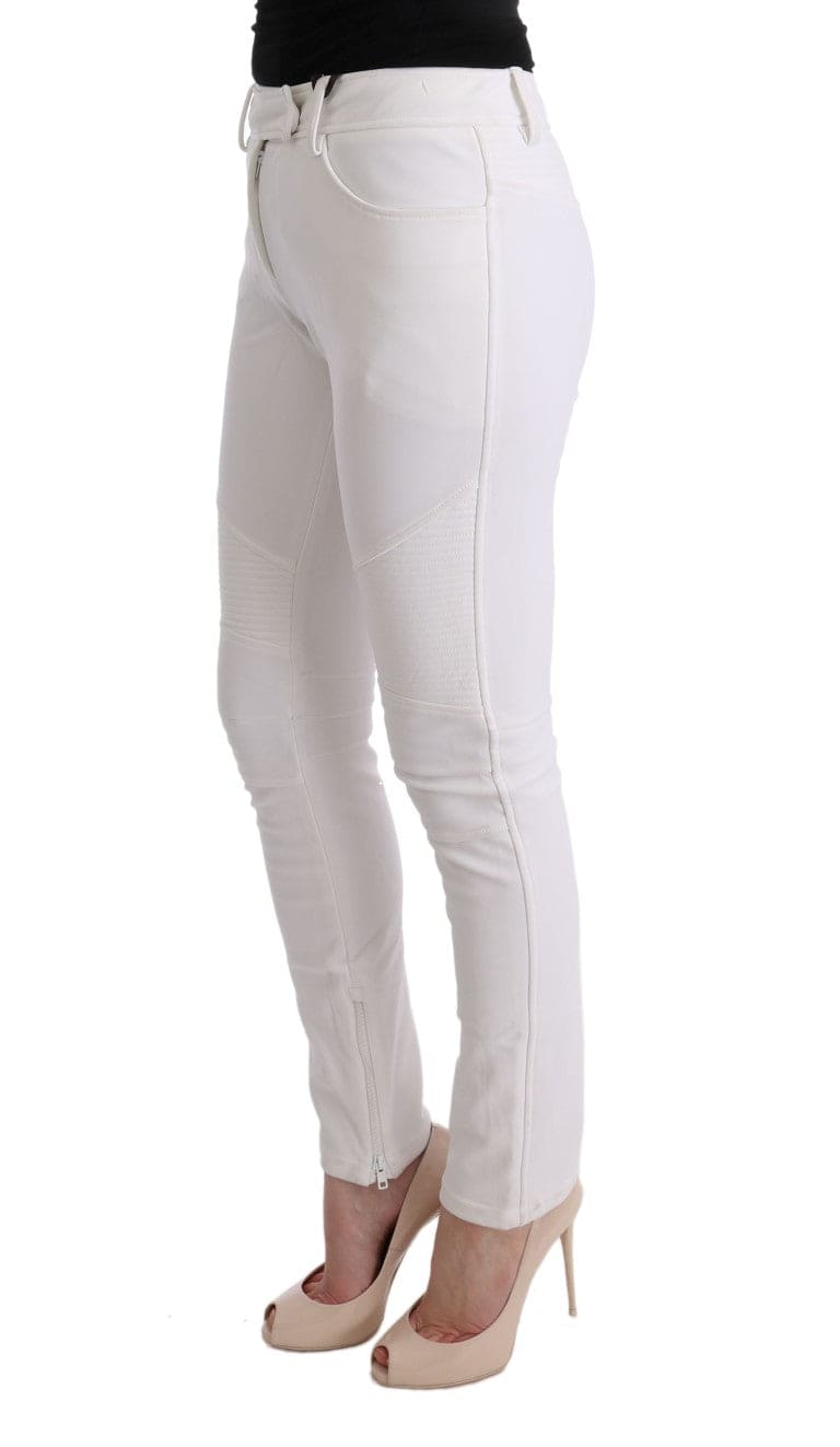 Pantalon slim en coton blanc chic Ermanno Scervino