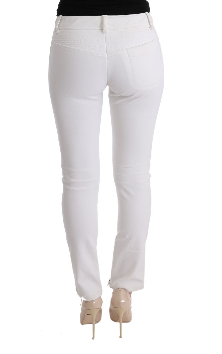 Pantalon slim en coton blanc chic Ermanno Scervino