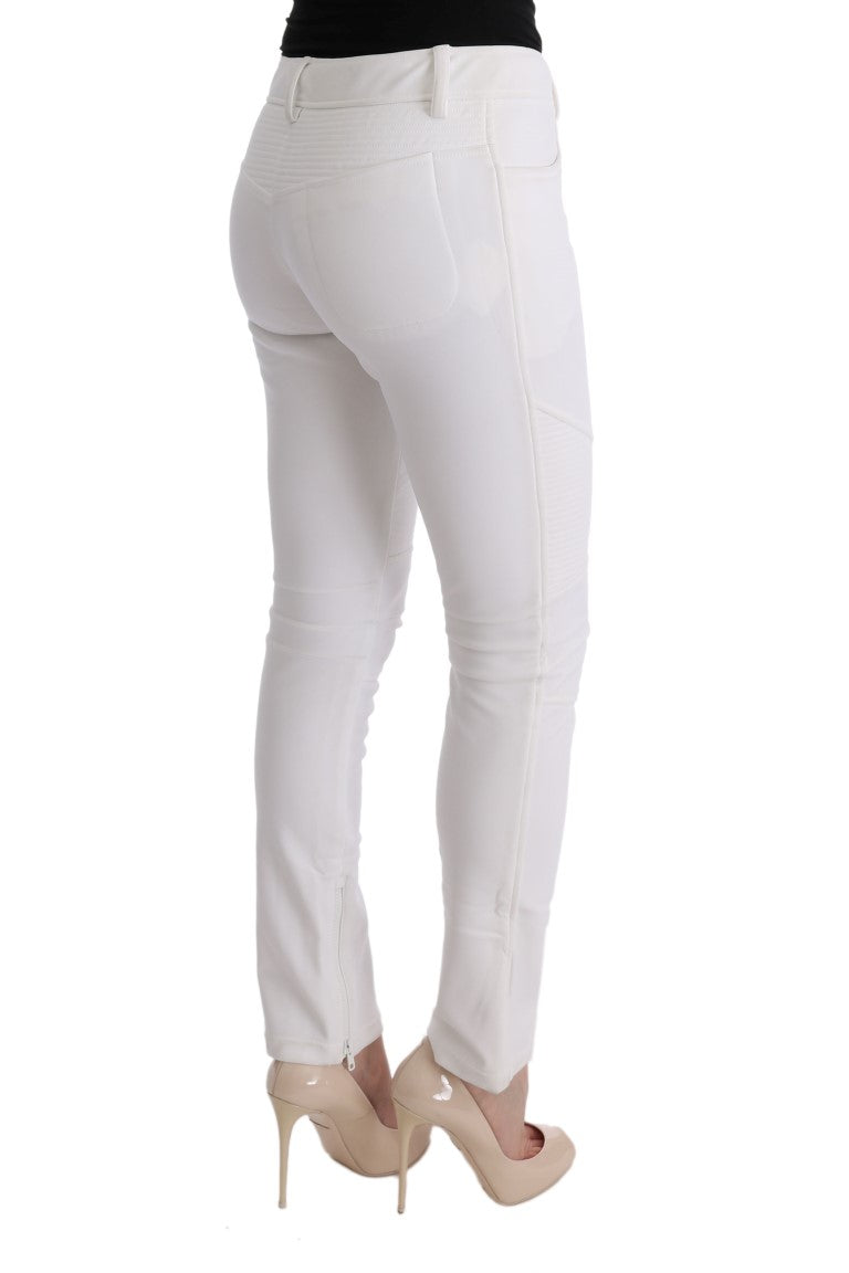 Pantalon slim en coton blanc chic Ermanno Scervino