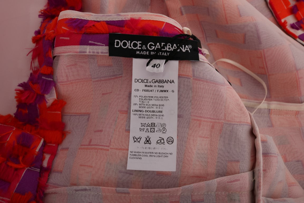 Robe trapèze rose élégante sans manches Dolce &amp; Gabbana