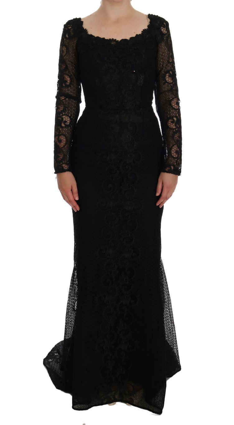 Robe longue fourreau noire élégante Dolce &amp; Gabbana