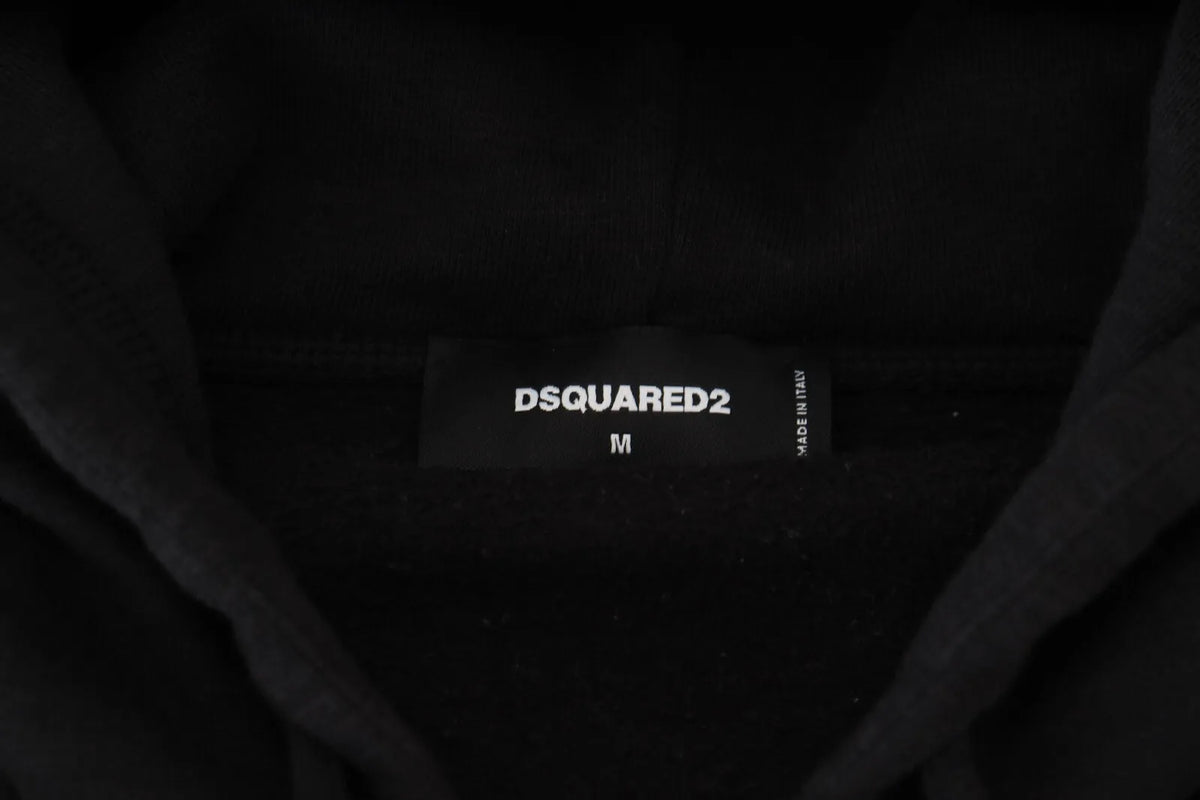 Pull à capuche zippé noir à ornements Dsquared²