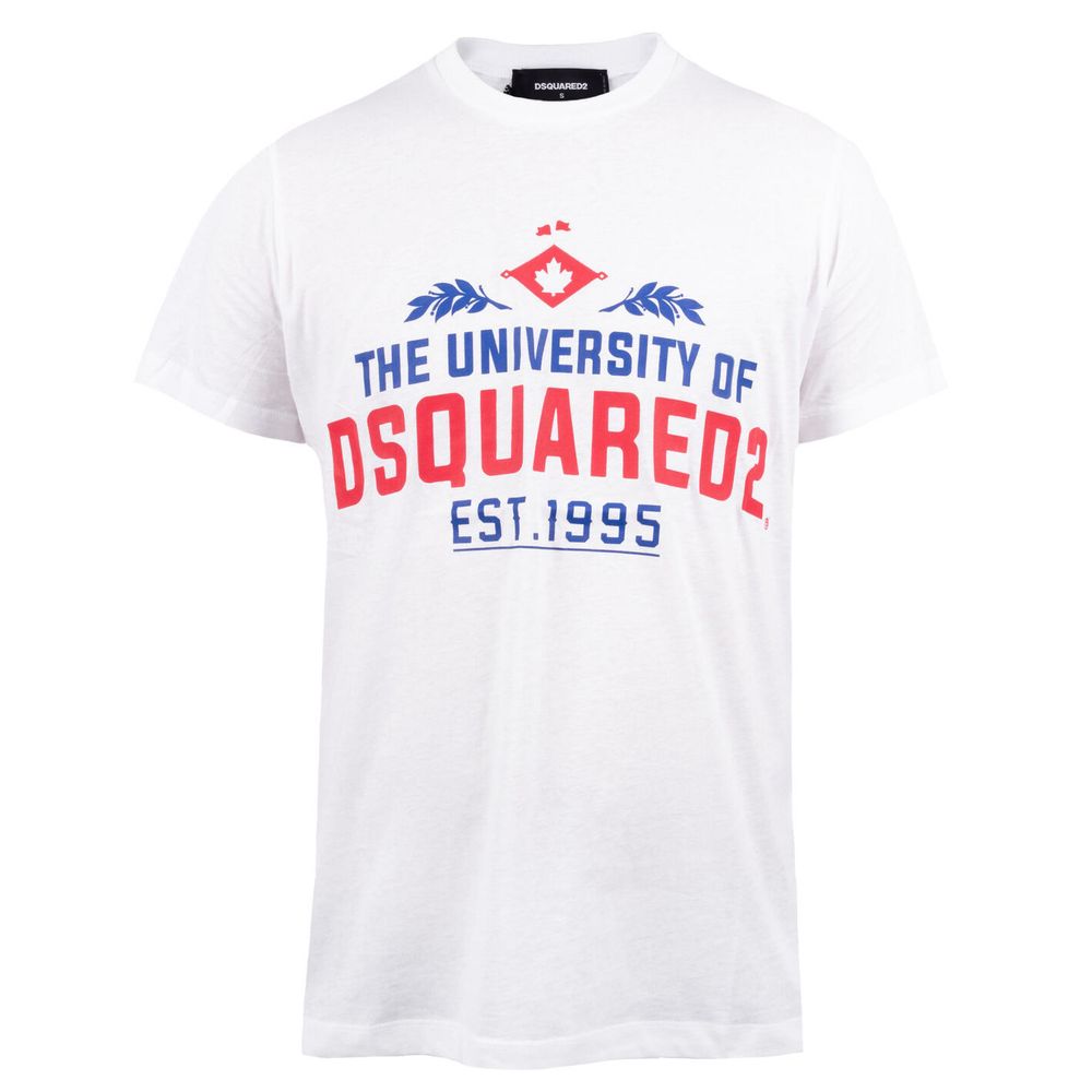 Camiseta de algodón con cuello redondo y estampado gráfico de Dsquared²