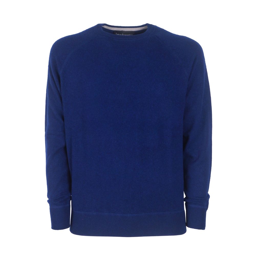 Pull ras du cou en cachemire bleu marine Emilio Romanelli - Coupe slim