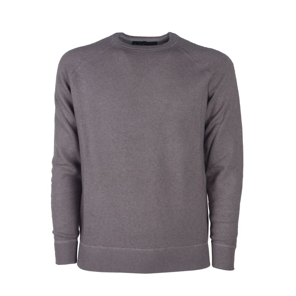 Pull col rond en cachemire gris élégant Emilio Romanelli