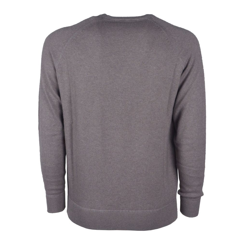 Pull col rond en cachemire gris élégant Emilio Romanelli