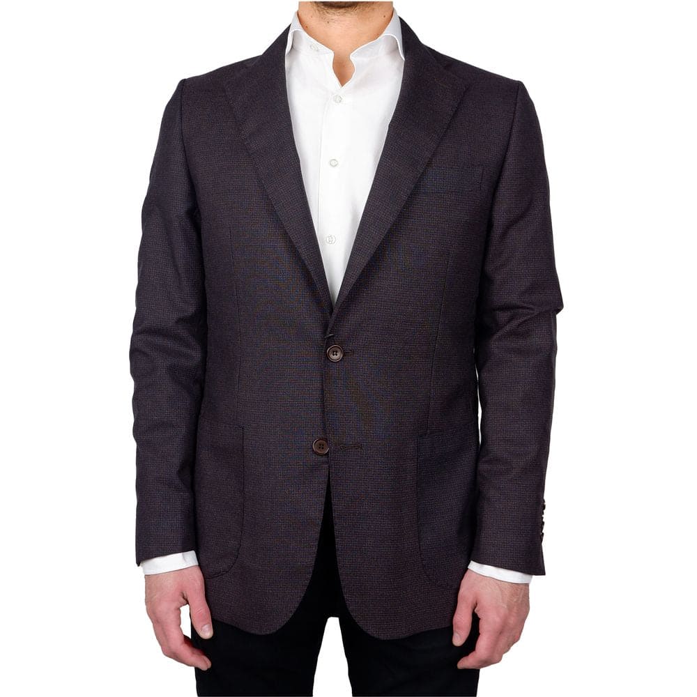 Blazer en laine vierge marron fabriqué en Italie