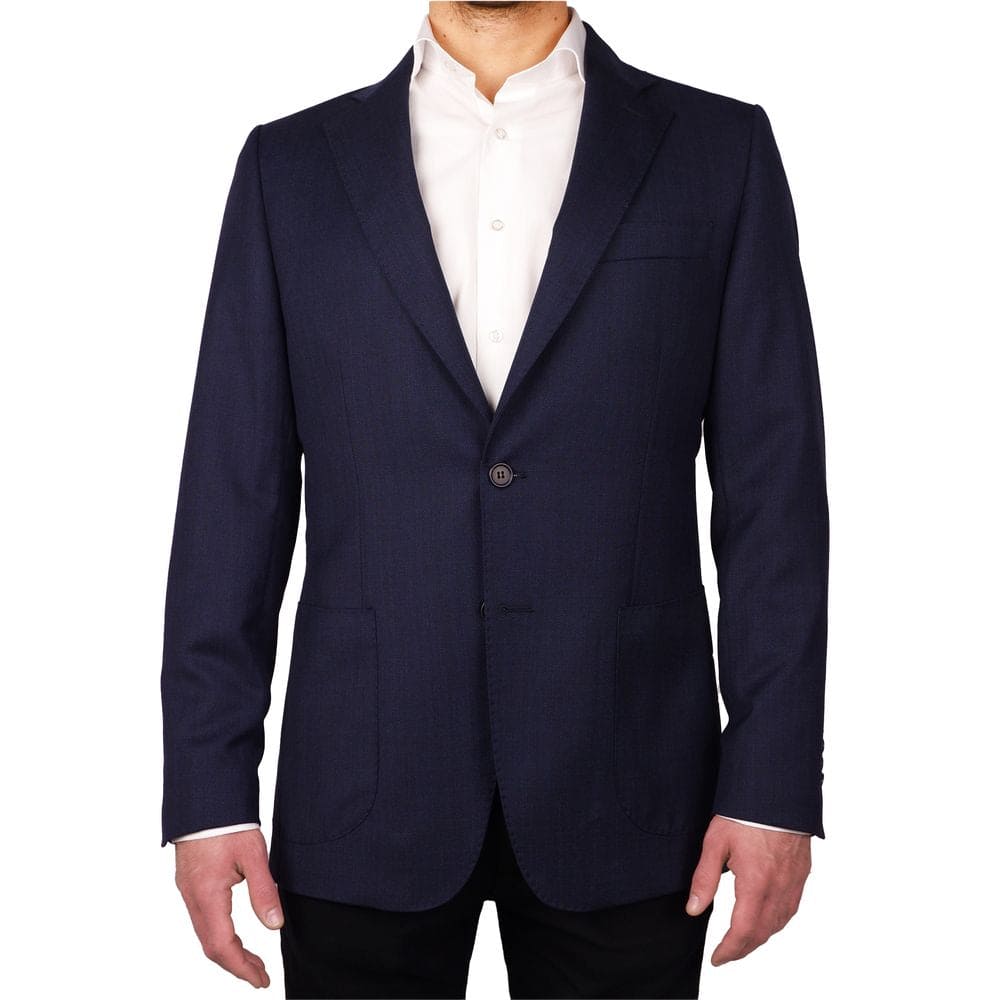 Blazer en laine vierge bleu fabriqué en Italie