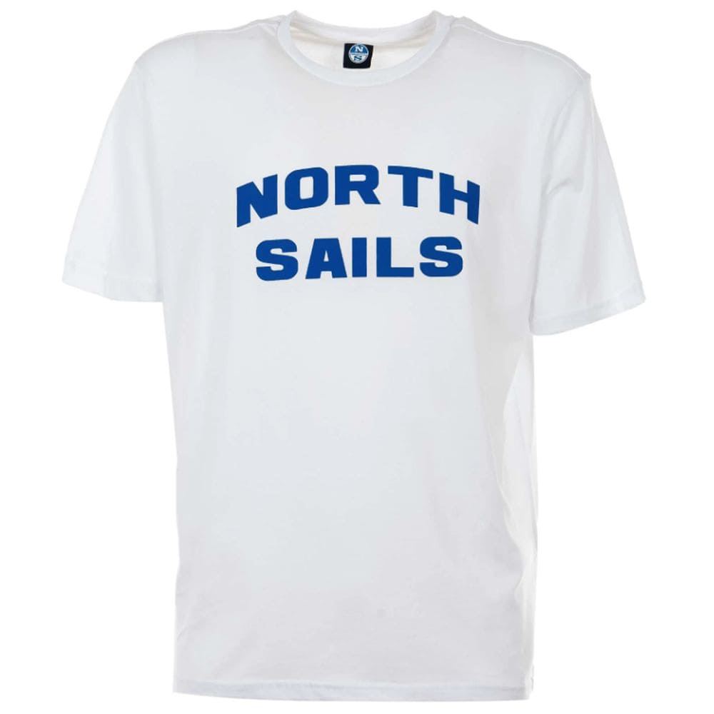 Elegante camiseta de algodón blanca con llamativo logotipo azul de North Sails