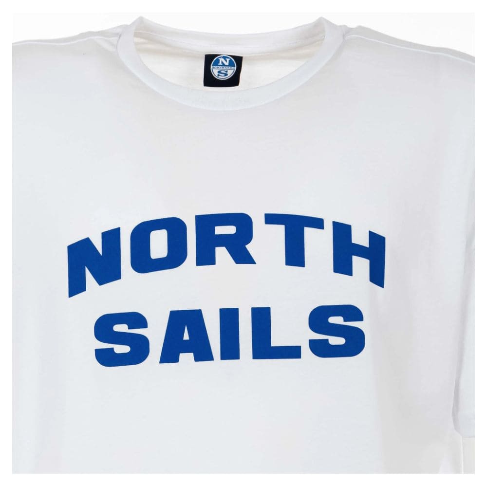 T-shirt en coton blanc élégant de North Sails avec logo bleu audacieux