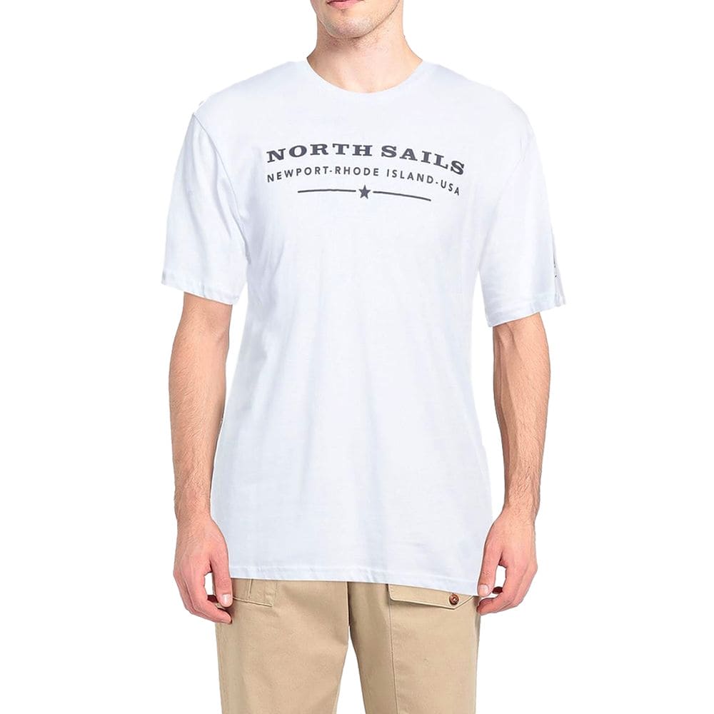 T-shirt en coton blanc élégant North Sails avec imprimé sur la poitrine