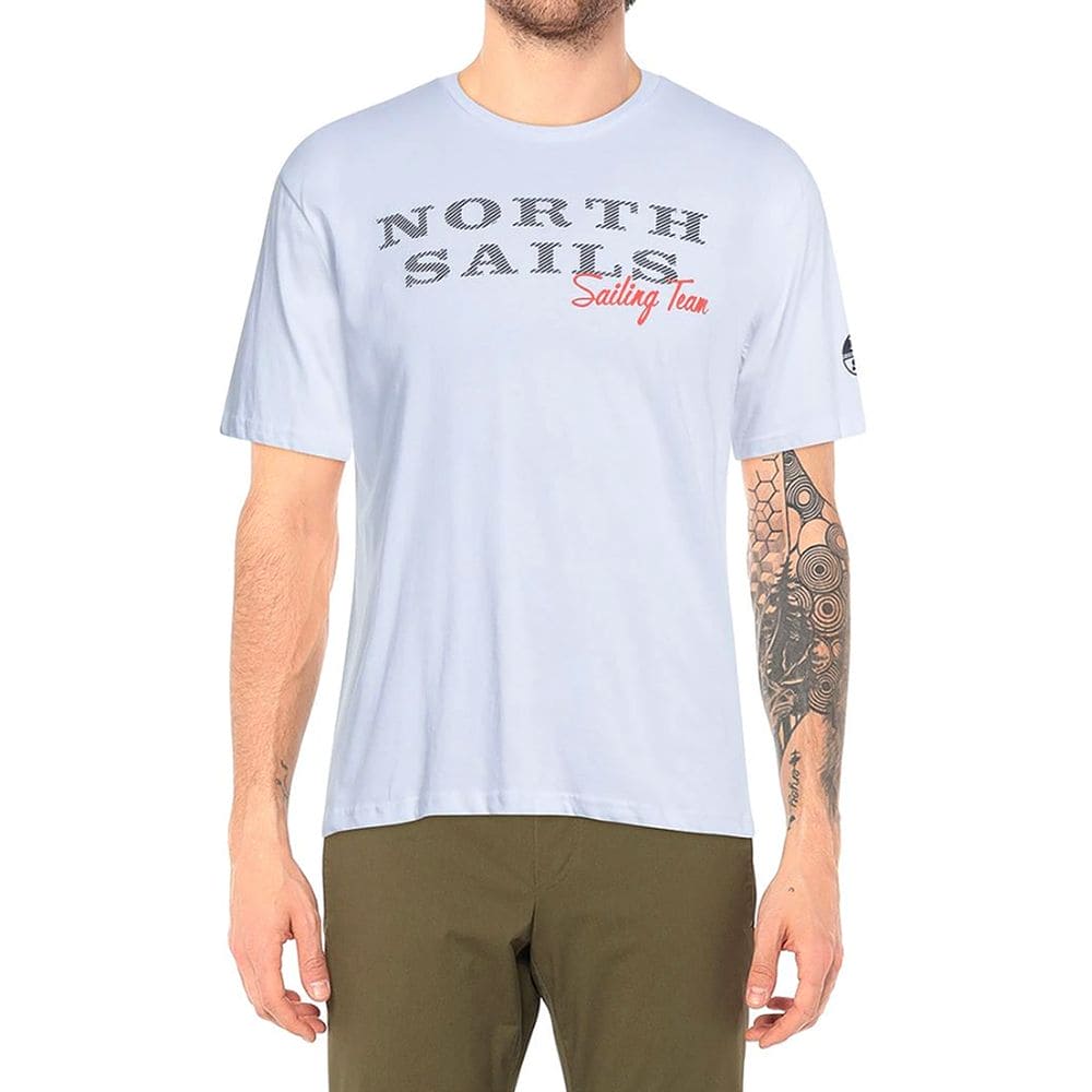 T-shirt North Sails Pristine White avec logo en caoutchouc