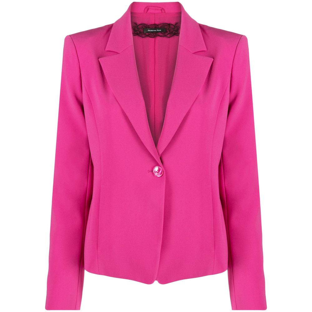 Blazer elegante elástico de un botón en color fucsia de Patrizia Pepe