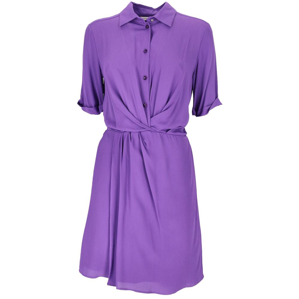 Robe chemise évasée à manches courtes violette chic de Patrizia Pepe