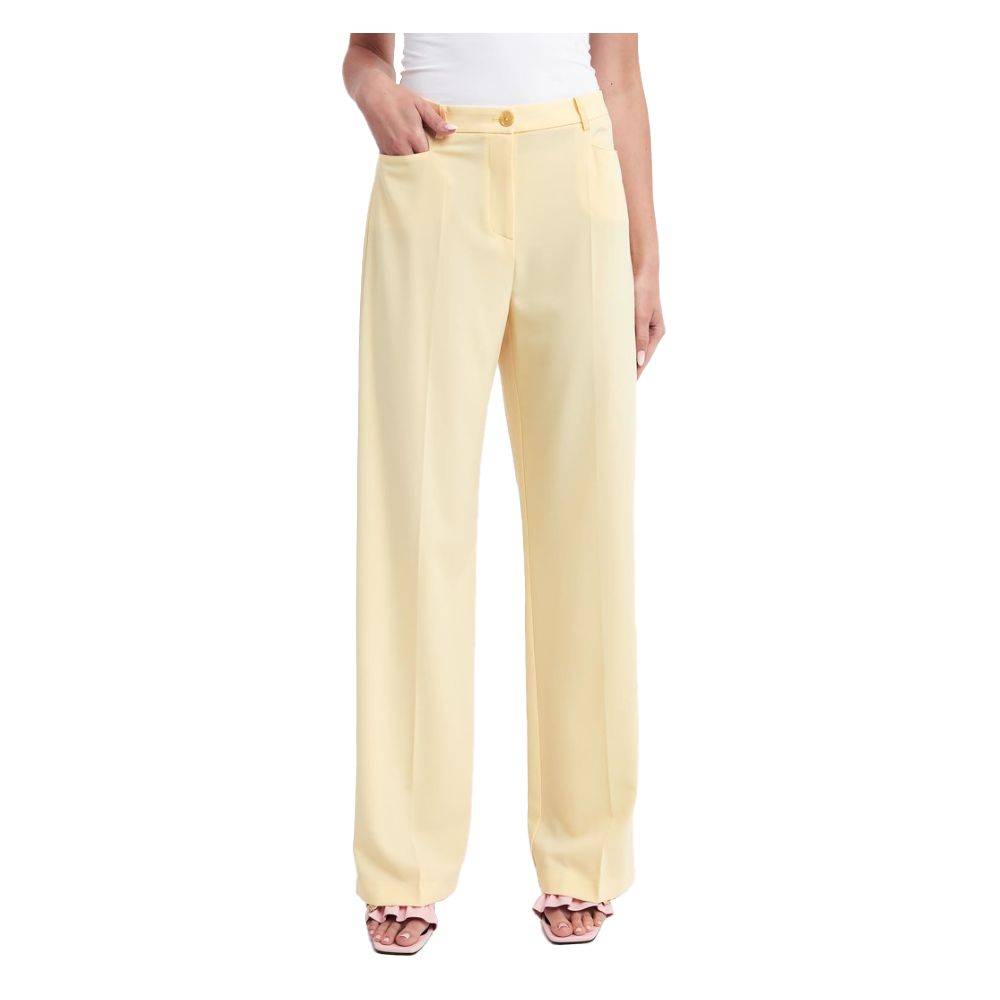 Pantalones elegantes de tejido liso en amarillo de Patrizia Pepe