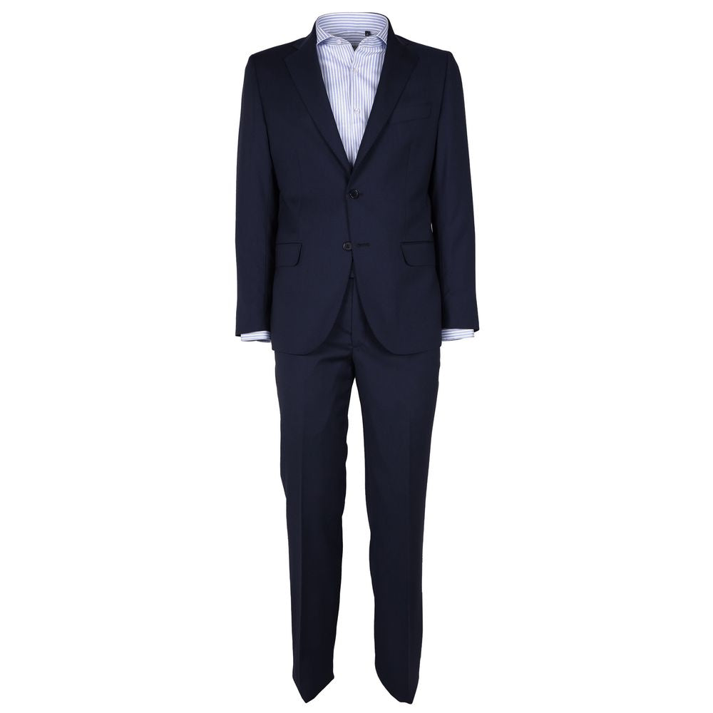 Costume élégant pour homme en laine vierge bleu marine fabriqué en Italie