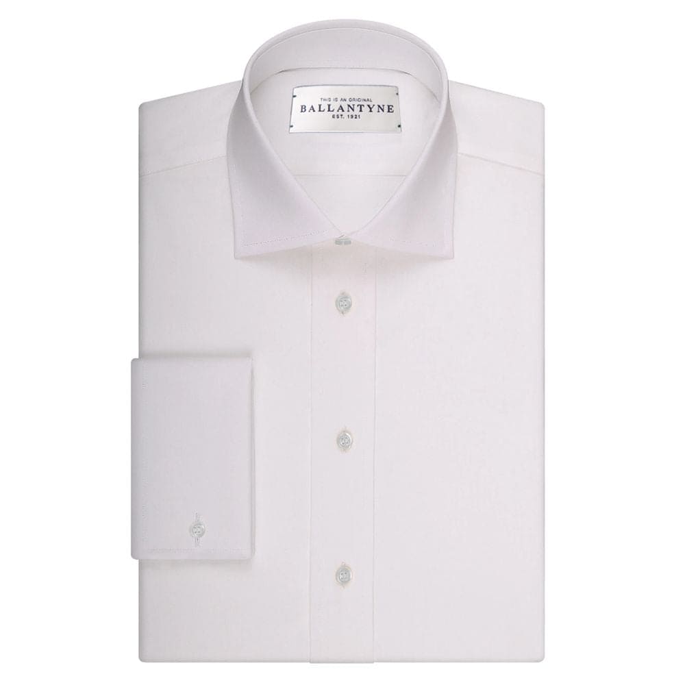 Camisa elegante de algodón blanco Ballantyne para hombre