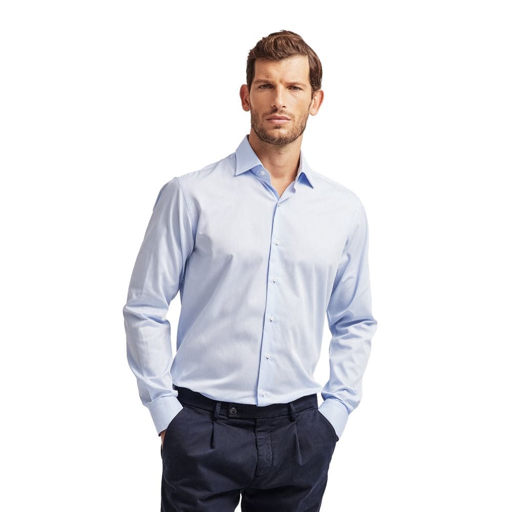 Camisa elegante de algodón azul claro para hombre de Ballantyne