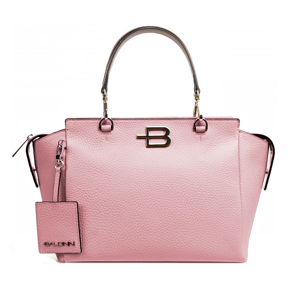 Bolso de mano de piel de becerro texturizada rosa Trend Chic de Baldinini