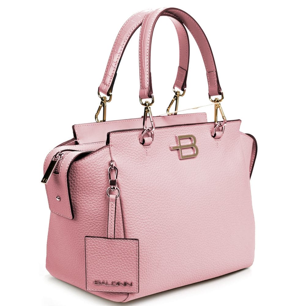 Bolso de mano de piel de becerro texturizada rosa Trend Chic de Baldinini