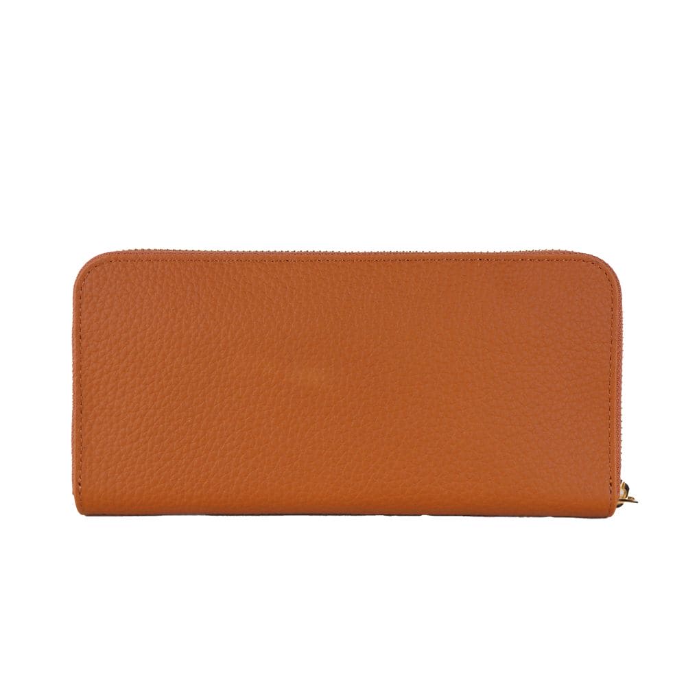 Cartera elegante de piel color naranja con cremallera Baldinini Trend