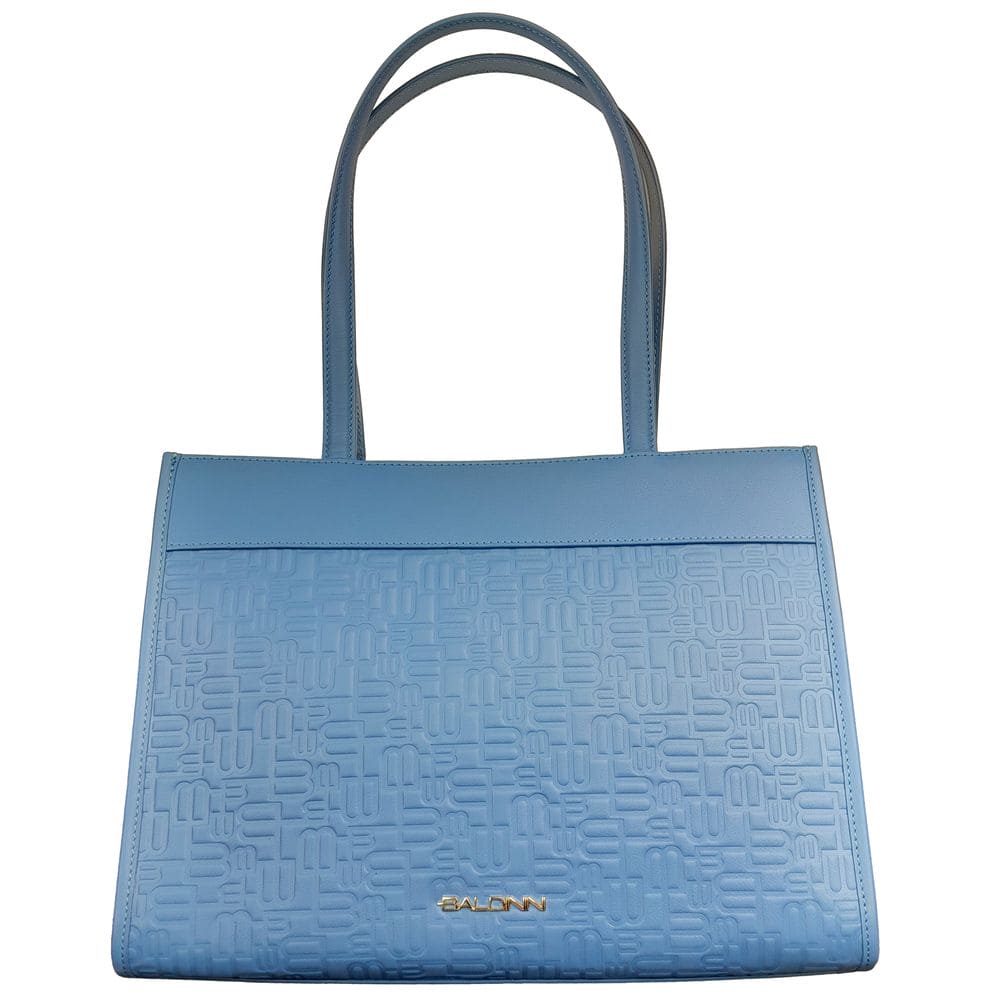 Bolso de compras elegante en azul claro con motivo de logotipo de Baldinini Trend