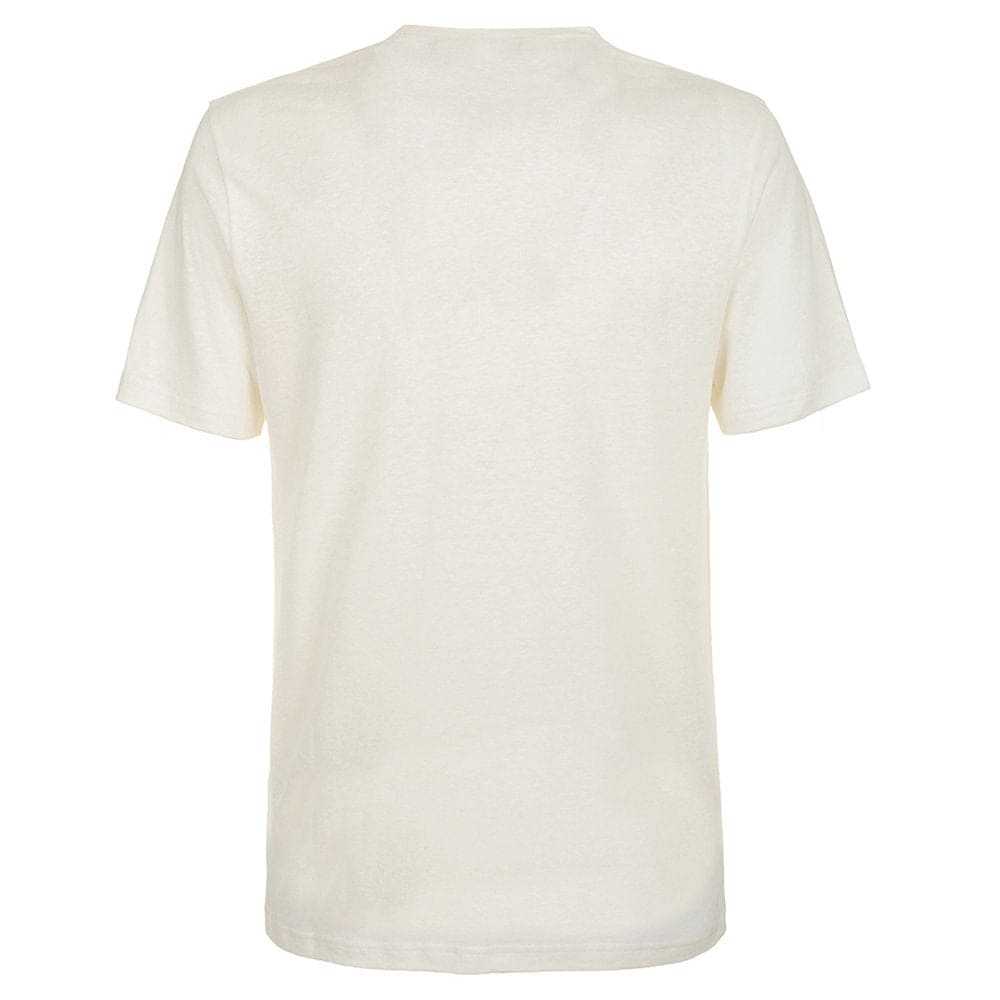 Fred Mello Elevated White Linen-Cotton Blend Tee