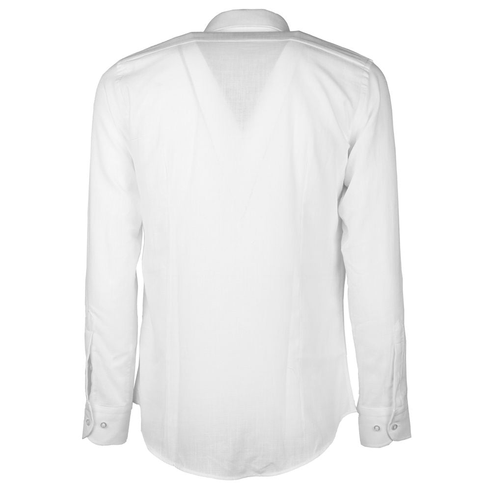 Camisa de algodón blanca fabricada en Italia