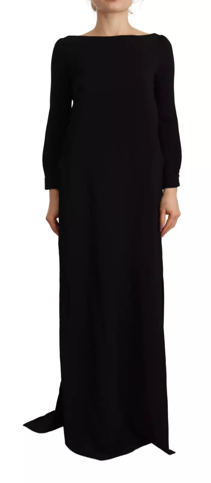 Robe longue noire à manches longues et fentes latérales Dsquared²