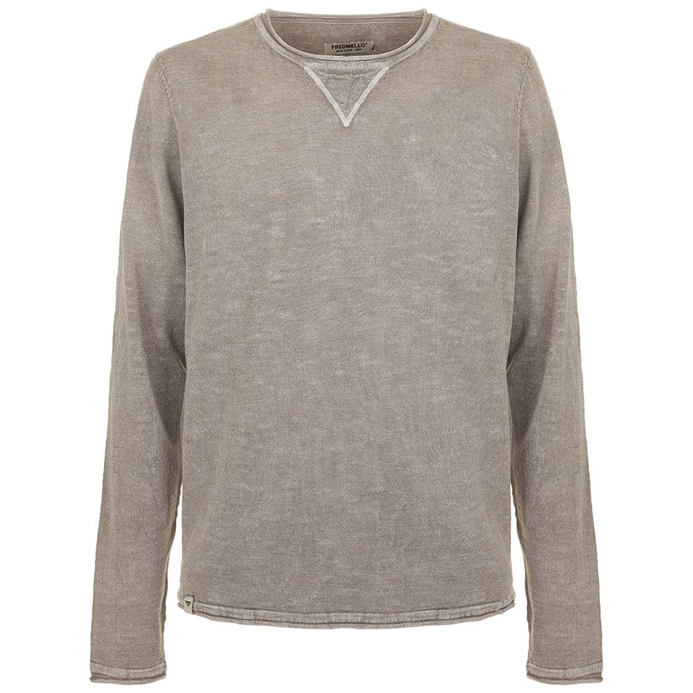 Fred Mello Chic Elbow Patch Crew Neck Sweater