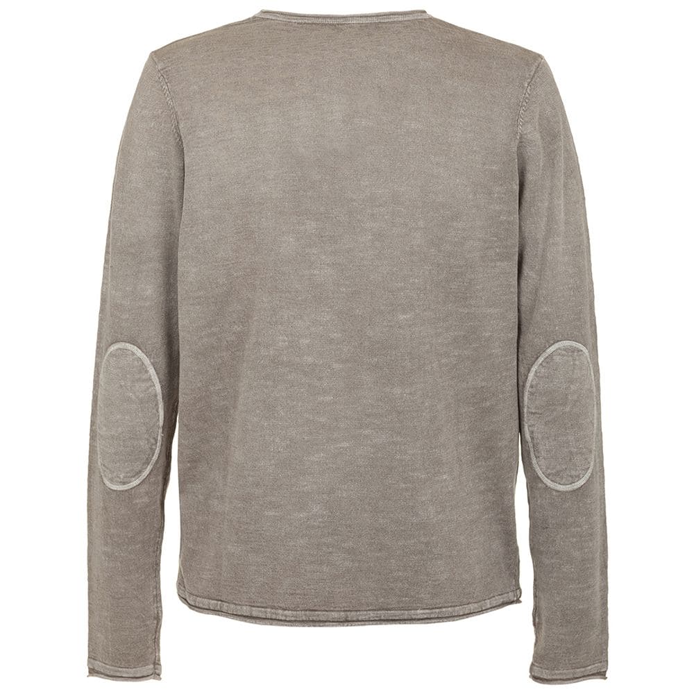 Fred Mello Chic Elbow Patch Crew Neck Sweater