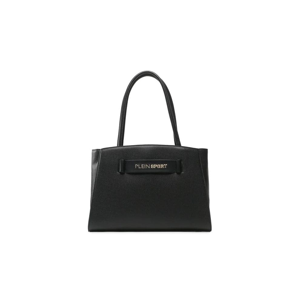 Bolso de mano Plein Sport Chic Ebony con detalle de logotipo plateado