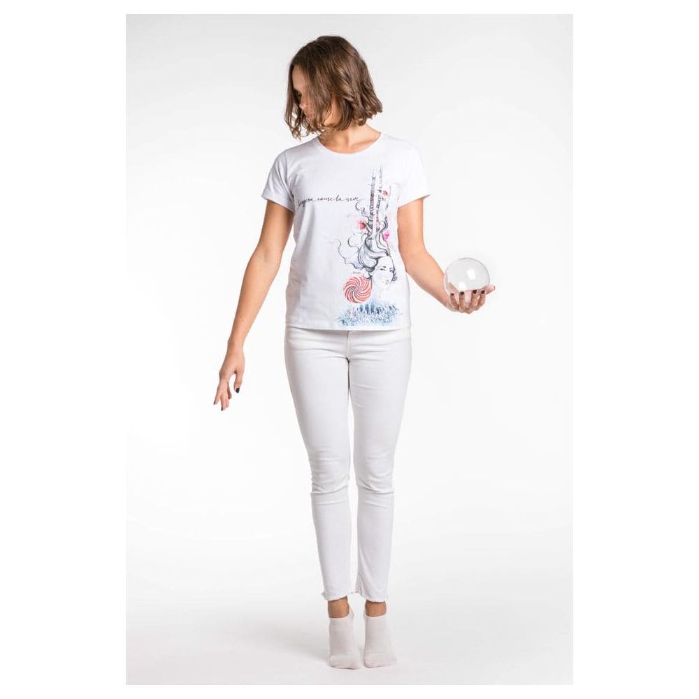 T-shirt chic en viscose stretch blanche A.Tratti avec emballage exclusif