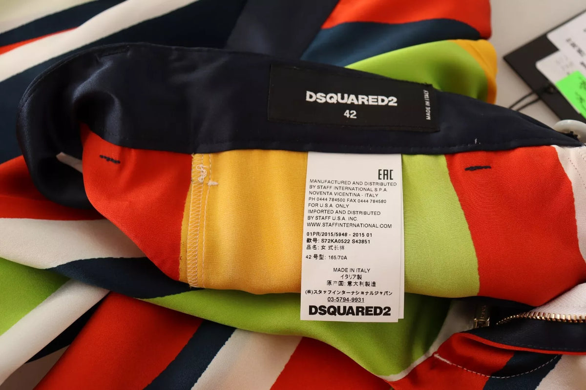 Pantalones rectos de cintura media con rayas multicolores de Dsquared²