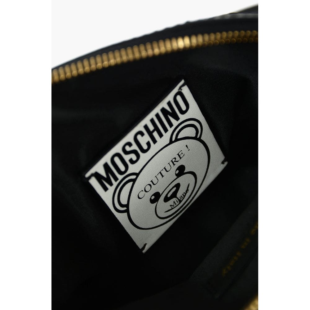 Bolso de mano con estampado chic de osito de peluche y correa de piel de becerro de Moschino Couture