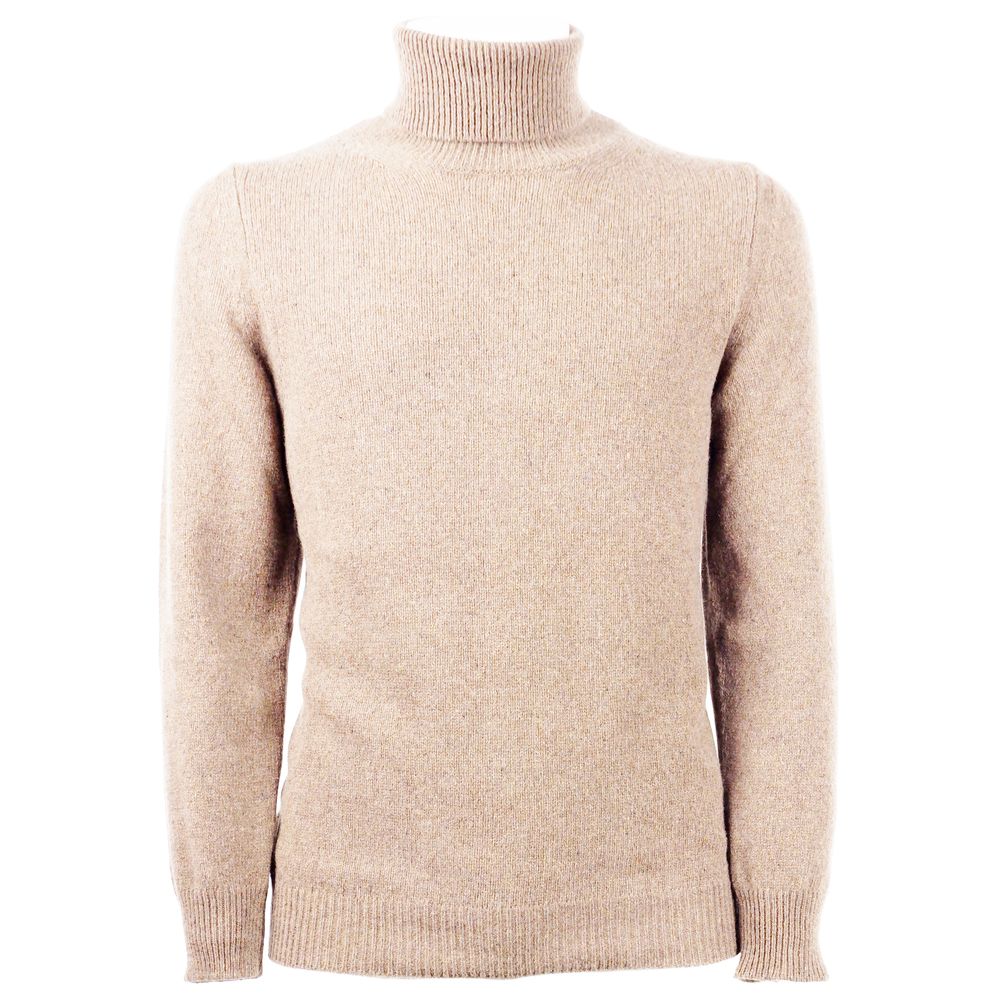 Pull col roulé en cachemire beige élégant Emilio Romanelli