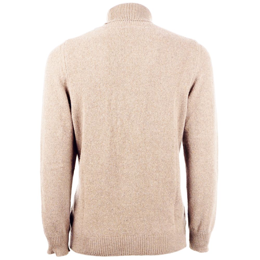 Pull col roulé en cachemire beige élégant Emilio Romanelli