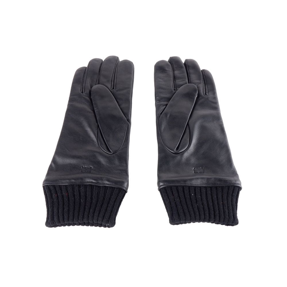 Gants élégants en cuir noir de la collection Cavalli Class