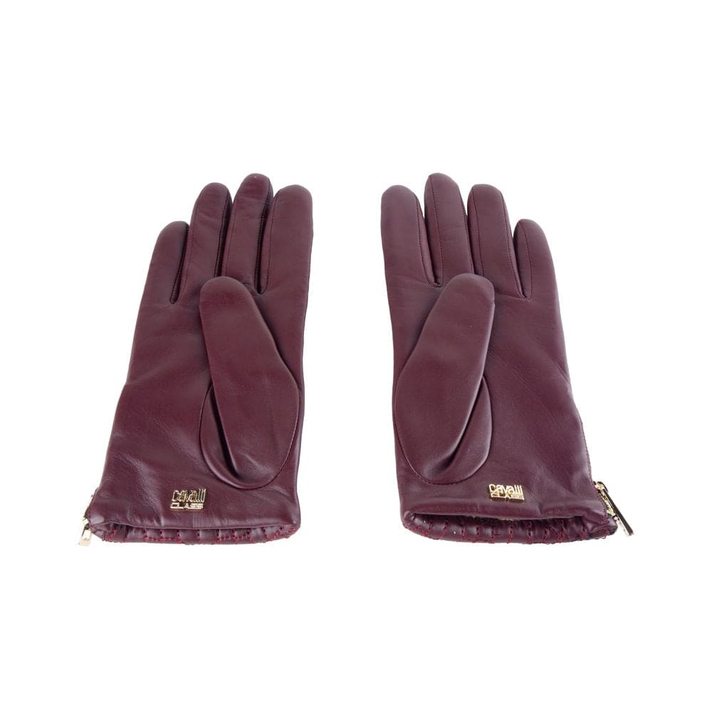 Guantes elegantes de piel de cordero en color rosa de Cavalli Class