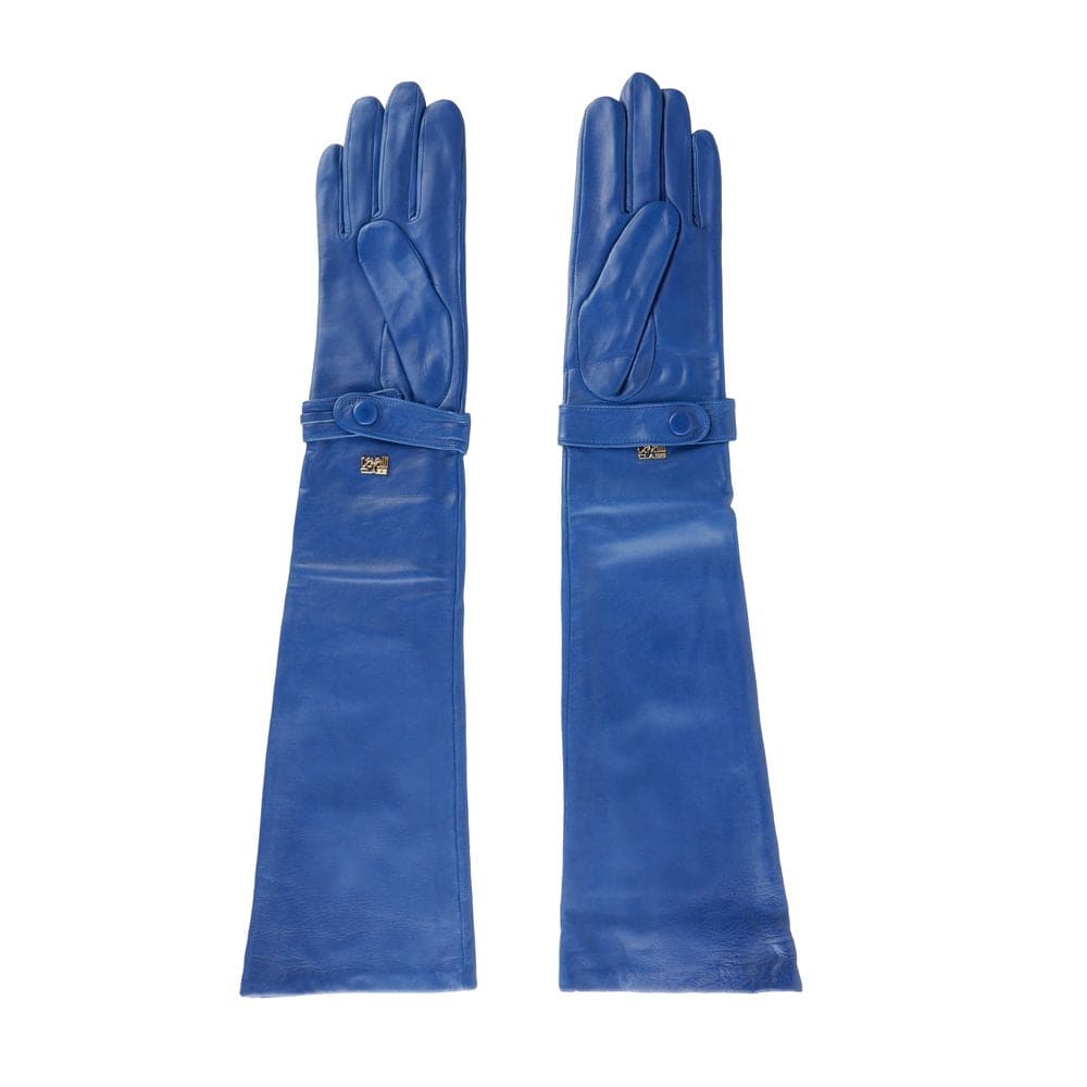 Gants élégants en cuir bleu de la collection Cavalli Class