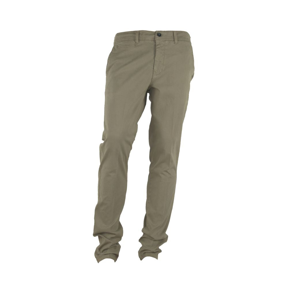 Pantalon d'hiver chic en coton mélangé beige fabriqué en Italie