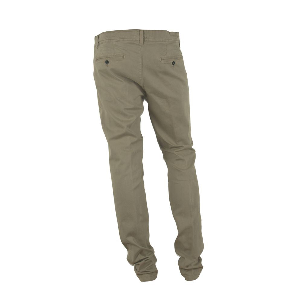 Pantalones de invierno elegantes de mezcla de algodón beige fabricados en Italia