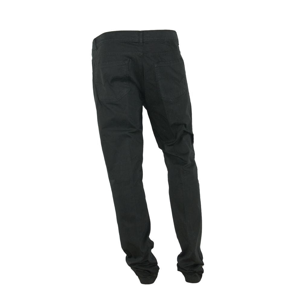 Pantalon d'été élégant en coton noir fabriqué en Italie