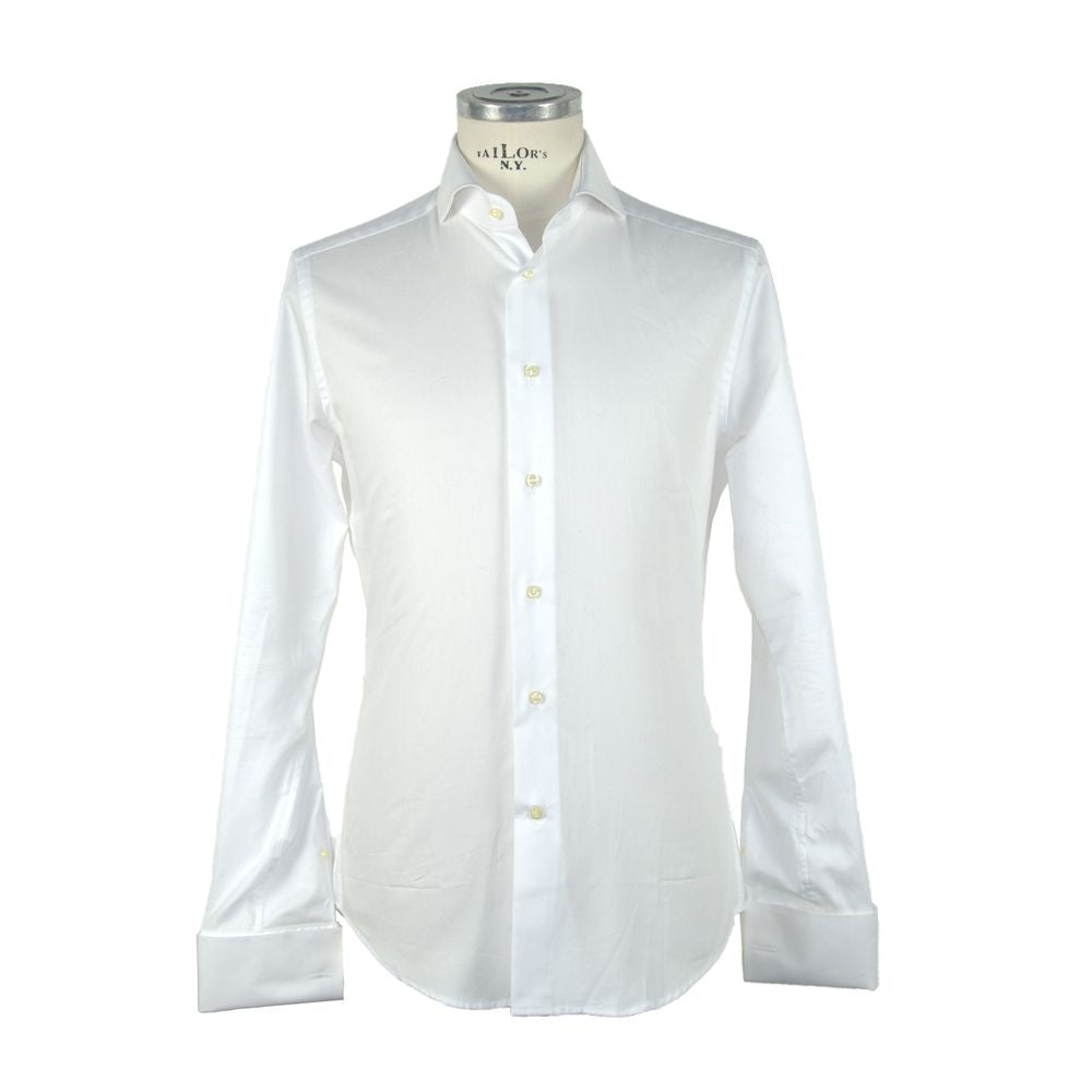 Chemise de cérémonie élégante en coton blanc fabriquée en Italie