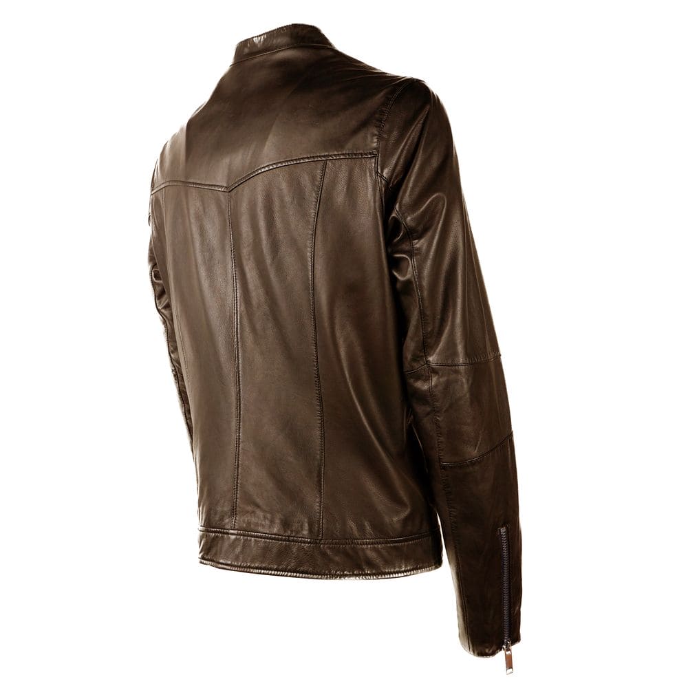 Veste en cuir marron Emilio Romanelli