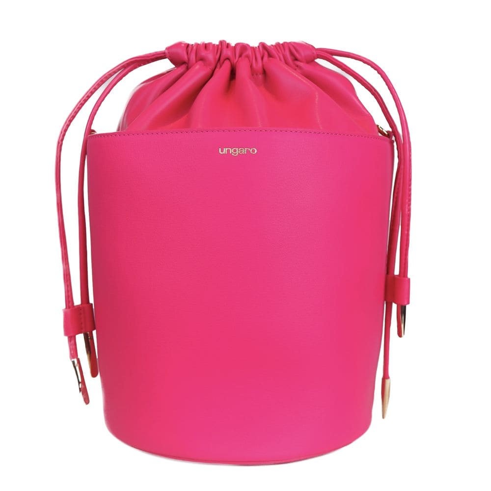 Sac seau en cuir fuchsia Elegance de Ungaro